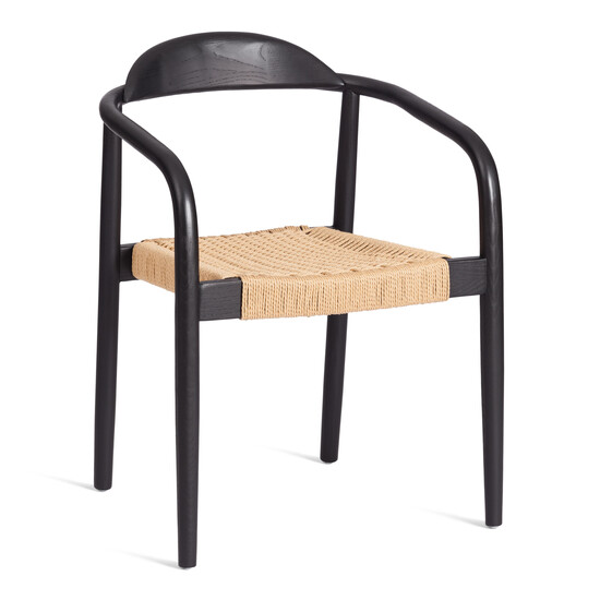 Стул MIDGARD (mod.XMS-CB2938) дерево вяз/бечевка, 50х51х78.5 см, черный