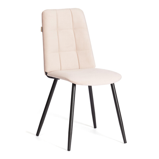 Стул обеденный Asti TREND, флок , бежевый/черный, 7, 47х54х86 см