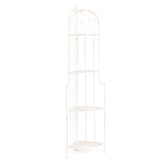 Этажерка угловая Secret De Maison Nicole (PL08-10338) стальной сплав, античный белый, 48х33х159 см