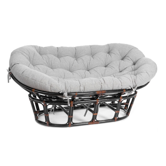 Диван MAMASAN/МАМАСАН 23/02 W /с подушкой/ 169х102х80 см, Antique brown, матрац 182х119 см, ткань серо-бежевая 3М 16/2