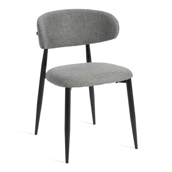 Стул обеденный Belsay/Белси велюр/металл, светло-серый/черный, 46х53х79см