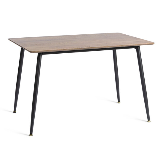 Стол обеденный Birkhall/Биркхолл МДФ/металл, дуб состаренный/черный, 120х80х75(+1)см
