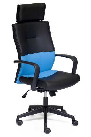 Кресло компьютерное «Модерн-1» (Modern-1blue) (Чёрно-синяя искусственная кожа)