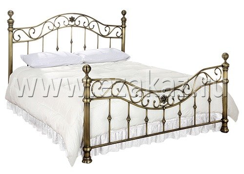 Кровать двуспальная «BD-604» + основание (Античный никель (140 x 200см)