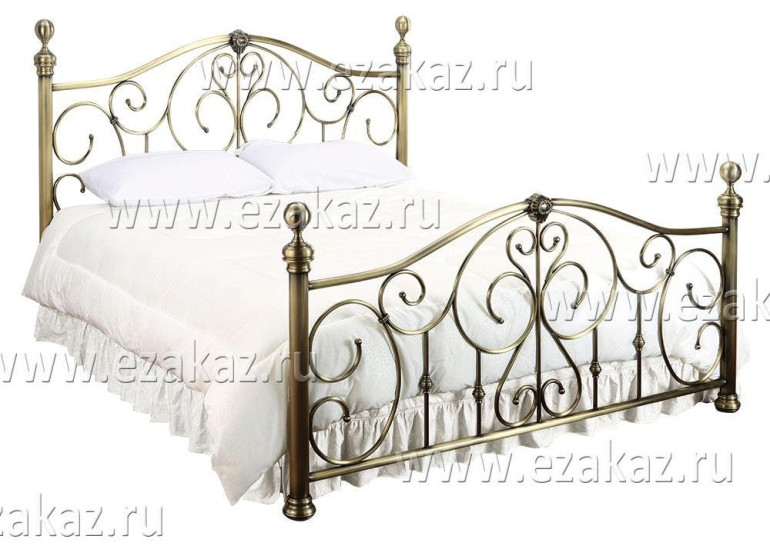Кровать двуспальная «BD-602» + основание (Античный никель (140 x 200см)