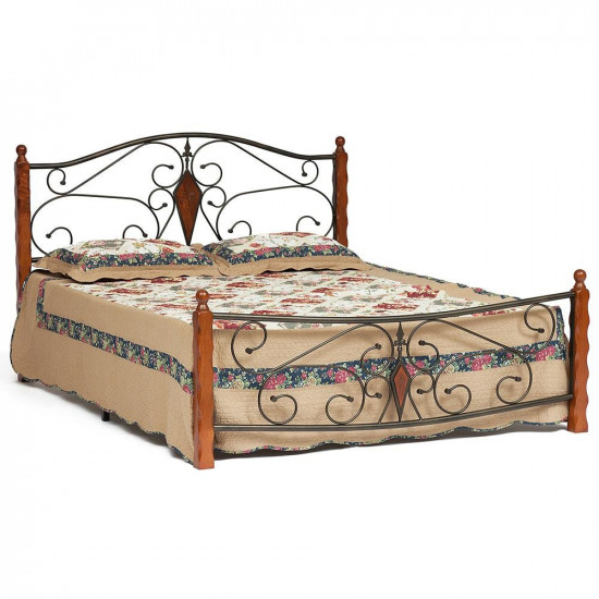 Металлическая двуспальная кровать «Viking» (9227) (металлический каркас) + металлическое основание (160см x 200см)