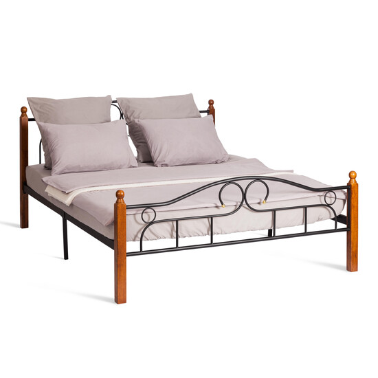 Металлическая кровать AT 808 (металлический каркас) + металлическое основание (160см x 200см)