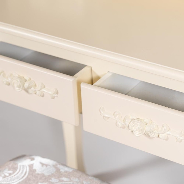 Туалетный столик с зеркалом и табуретом Secret De Maison «Arno» (mod. HX18-263) (Butter white (слоновая кость) фото № 5