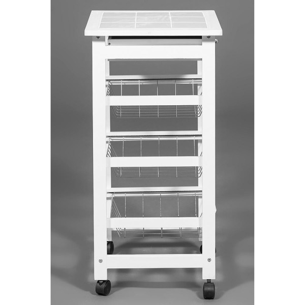 Столик передвижной кухонный разделочный (mod. JW3-2014-1) (Белый) фото № 4