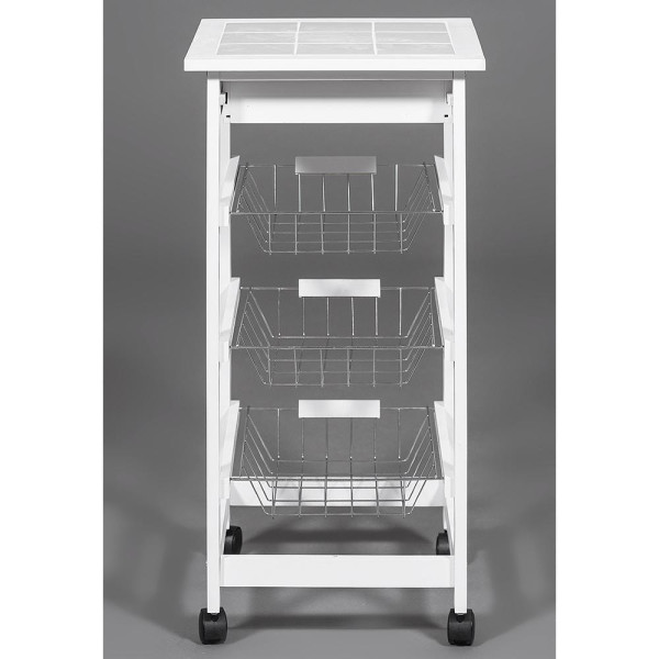 Столик передвижной кухонный разделочный (mod. JW3-2014-1) (Белый) фото № 5