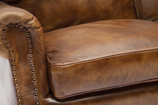 Диван 2-х местный Secret De Maison «Бронко» (Bronco) 1193 2-х местный из натуральной кожи (Античный тёмный) фото № 3