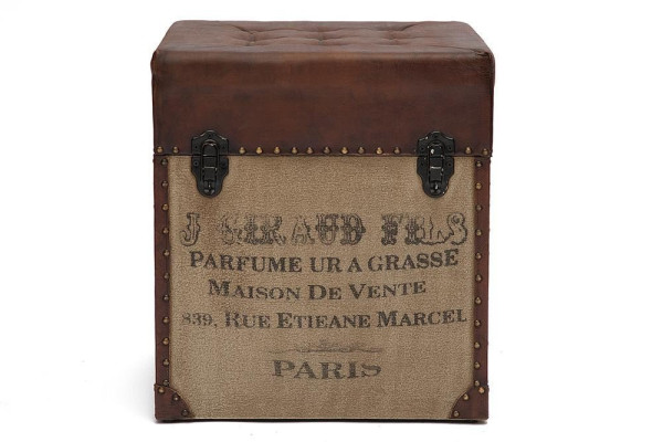 Пуф-сундук Secret De Maison «Кличи» (Clichy) 9177 с отделкой из натуральной кожи (Коричневый «Лофт») фото № 2