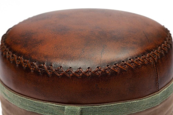 Пуф Secret De Maison «Шаель» (Chapelle) 6400 с отделкой из натуральной кожи (Коричневый «Лофт») фото № 2