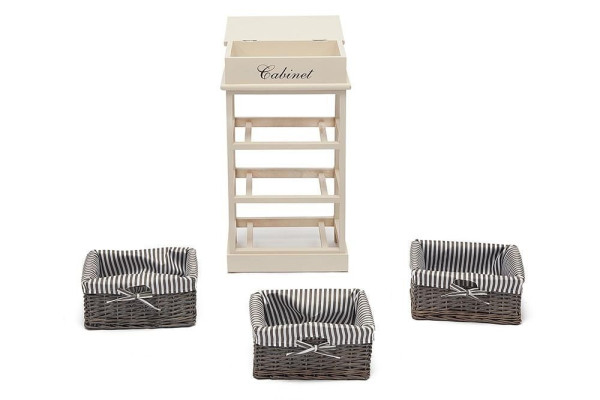 Тумба Secret De Maison «Ouverture 3» (Увертюр 3) 4336 с 3-я корзинами и ящиком (Белый) фото № 2