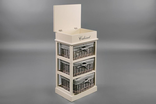 Тумба Secret De Maison «Ouverture 3» (Увертюр 3) 4336 с 3-я корзинами и ящиком (Белый) фото № 4