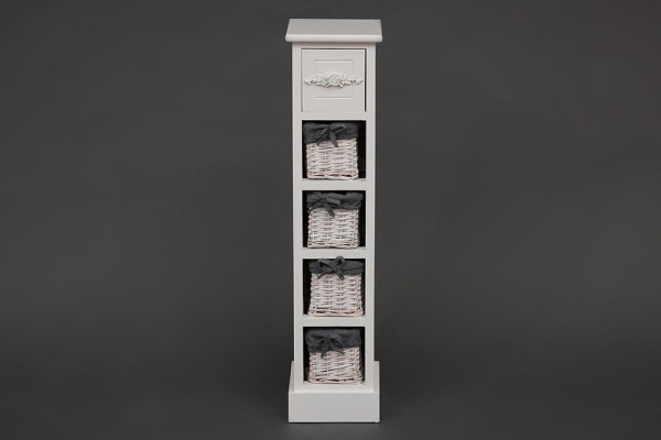 Тумба с 4 корзинами и ящиком Secret De Maison «Floral 5» (mod. HX16-002NS) (Белый) фото № 4