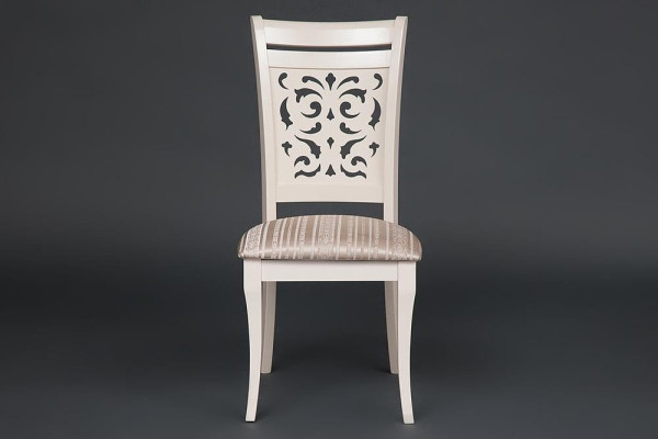 Стул с мягким сиденьем «Сиена» (Siena SA-SC) (ivory white (слоновая кость 2-5), ткань бежевая, рисунок золотистый (180-9)) фото № 2