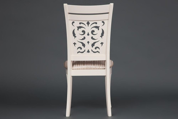 Стул с мягким сиденьем «Сиена» (Siena SA-SC) (ivory white (слоновая кость 2-5), ткань бежевая, рисунок золотистый (180-9)) фото № 5