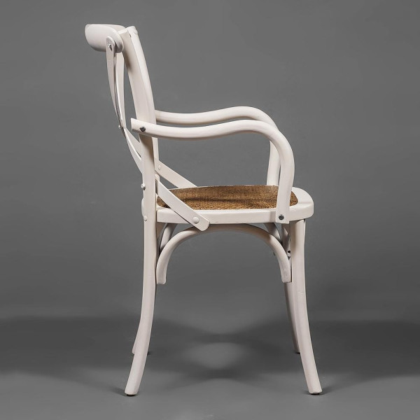 Стул Secret De Maison «Cross Armchair» с подлокотниками (mod. CB2008 butter white) (Butter white (слоновая кость) фото № 4