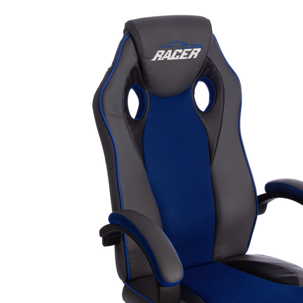 Кресло компьютерное TetChair «Racer GT new» (металлик/синий) фото № 8