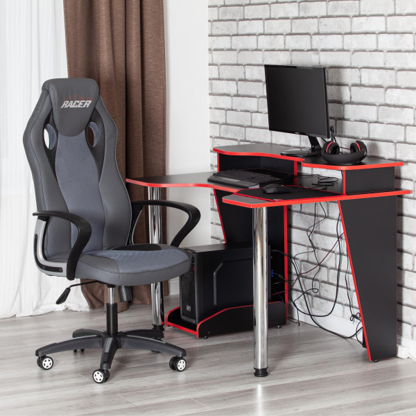 Кресло компьютерное TetChair «Racer» (металлик/серый) фото № 19