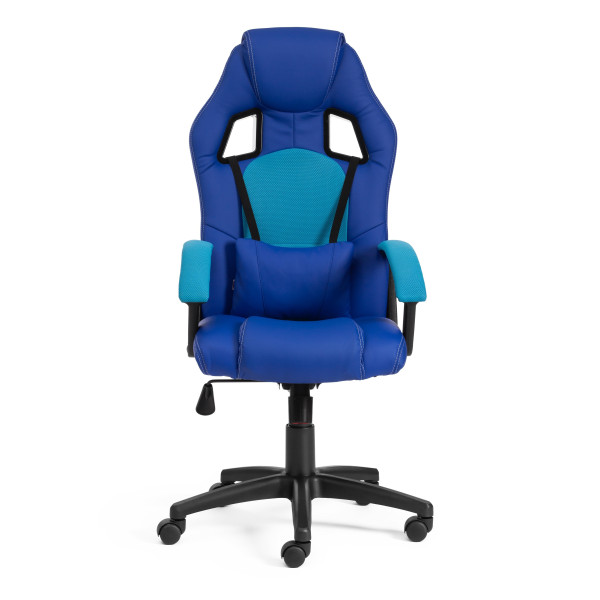 Кресло компьютерное «Driver» (Искусственная синяя кожа + бирюзовая сетка) фото № 5