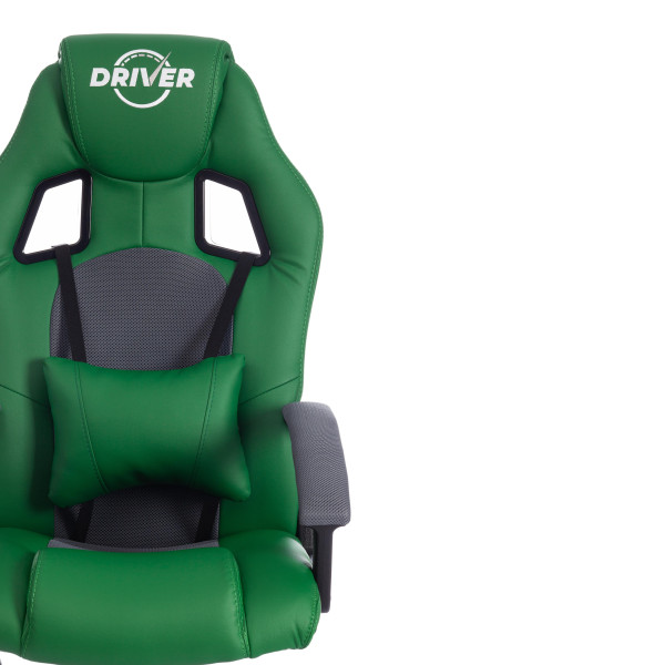 Кресло компьютерное «Driver» (Зелёный/серый) фото № 6