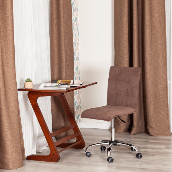 Кресло офисное TetChair «Zero» (флок, коричневый) фото № 11