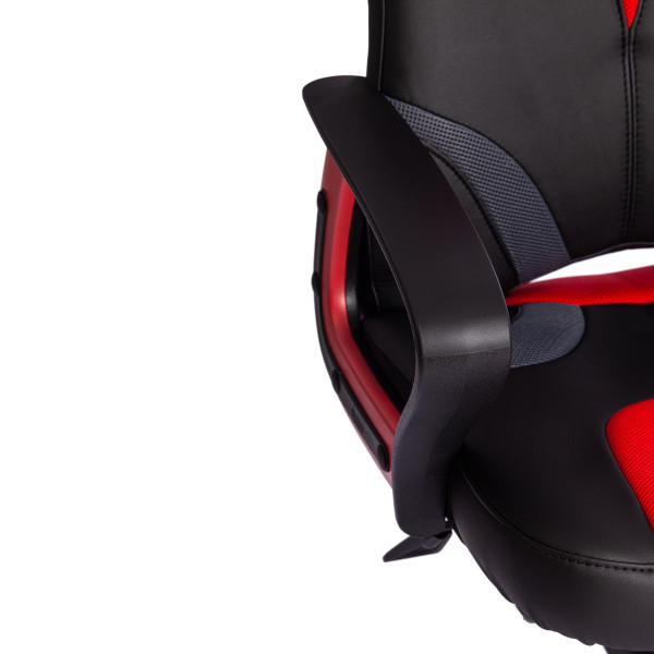 Кресло компьютерное «Ранер» (Runner) (Искусственная черная кожа + красная сетка) фото № 12