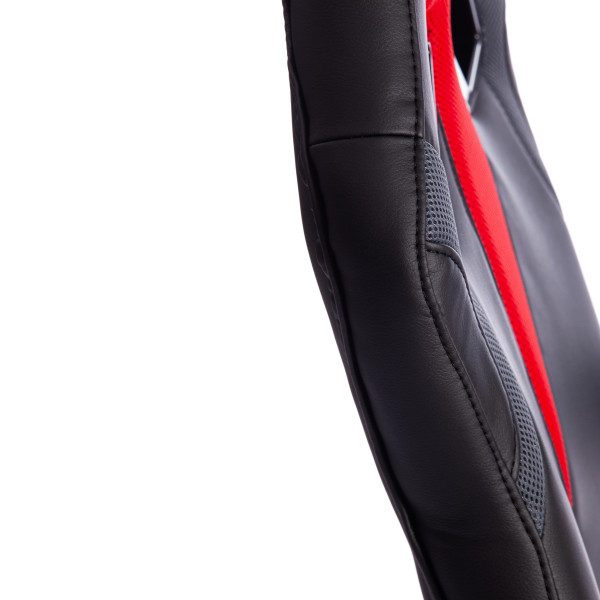 Кресло компьютерное «Ранер» (Runner) (Искусственная черная кожа + красная сетка) фото № 14