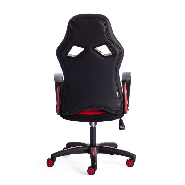 Кресло компьютерное «Ранер» (Runner) (Искусственная черная кожа + красная сетка) фото № 4