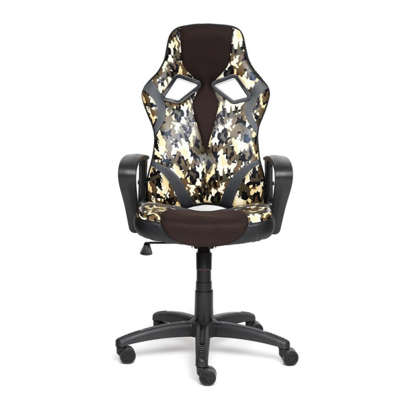 Кресло компьютерное «Runner military» (кож/зам/ткань, хаки/коричневый/серый) фото № 2