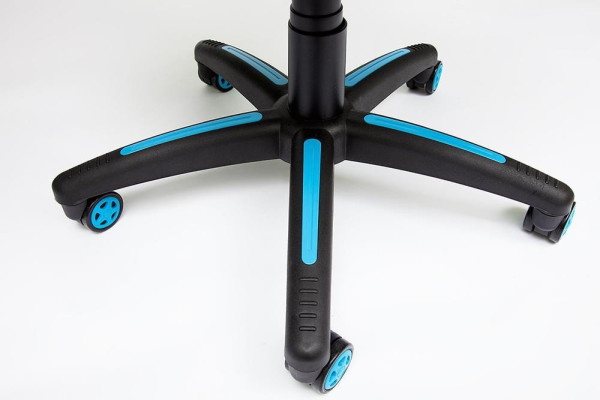 Кресло компьютерное «Ранер» (Runner blue) (Искусственная черная кожа + голубая сетка) фото № 8