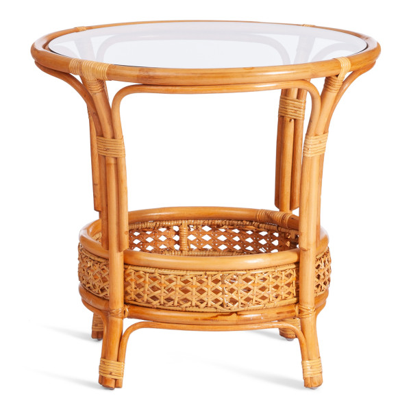 Террасный комплект «Pelangi» (стол со стеклом + 2 кресла, без подушек) (Honey (мёд)) фото № 2