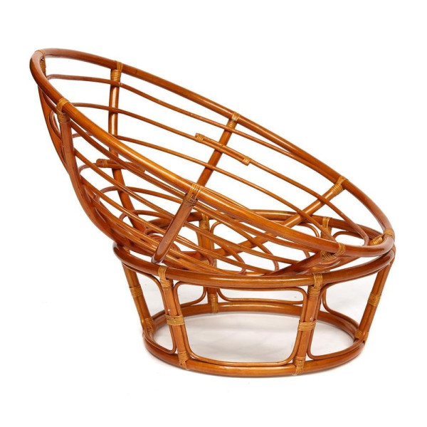 Кресло из ротанга «Папасан» (Papasan 23/01 Cognac коньяк) + Подушка (ткань коричневая) фото № 2