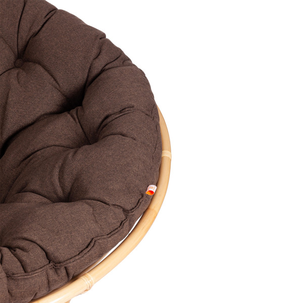 Кресло из ротанга «Папасан» (Papasan 23/01 Natural натуральный) + Подушка (ткань коричневая) фото № 7