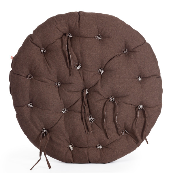 Кресло из ротанга «Папасан» (Papasan 23/01 Natural натуральный) + Подушка (ткань коричневая) фото № 14