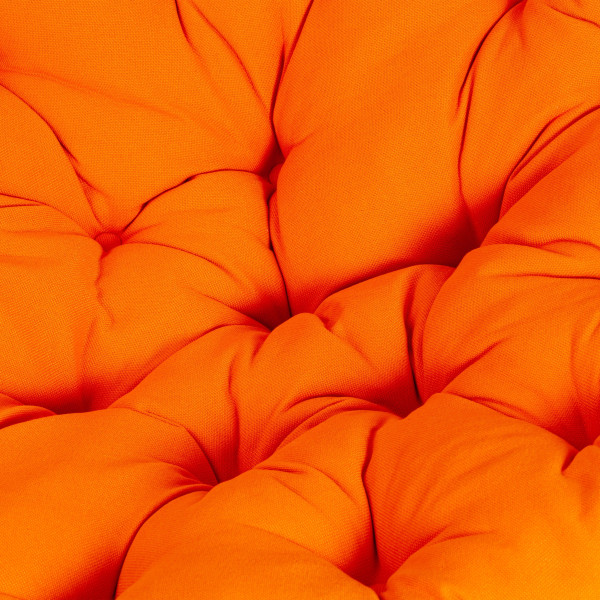 Кресло из ротанга «Папасан» (Papasan 23/01 Antique brown античный чёрно-коричневый) + Подушка (ткань оранжевая) фото № 9