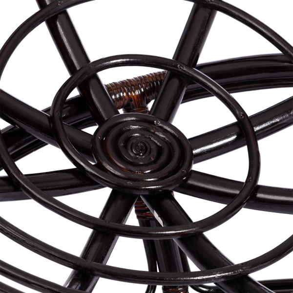 Кресло из ротанга «Папасан» (Papasan 23/01 Antique brown античный чёрно-коричневый) + Подушка (ткань коричневая) фото № 10