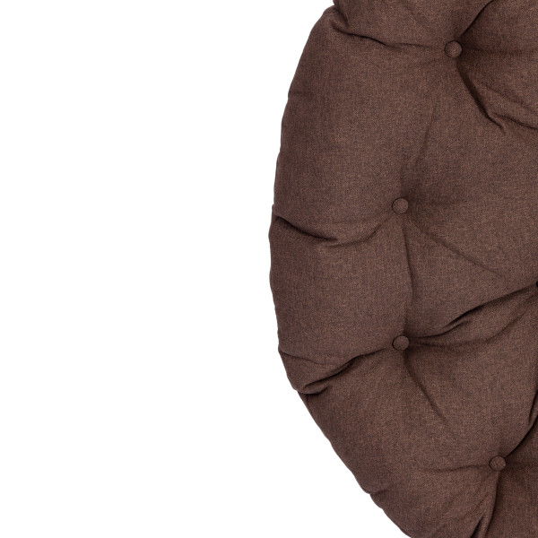 Кресло из ротанга «Папасан» (Papasan 23/01 Antique brown античный чёрно-коричневый) + Подушка (ткань коричневая) фото № 16