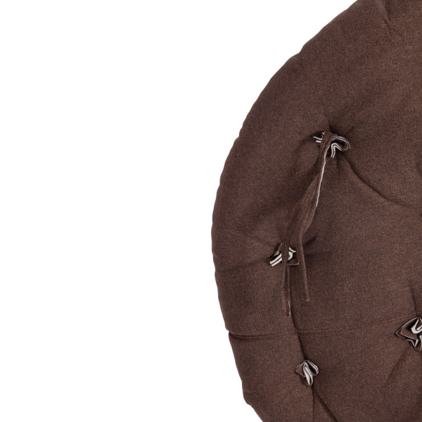 Кресло из ротанга «Папасан» (Papasan 23/01 Antique brown античный чёрно-коричневый) + Подушка (ткань коричневая) фото № 17