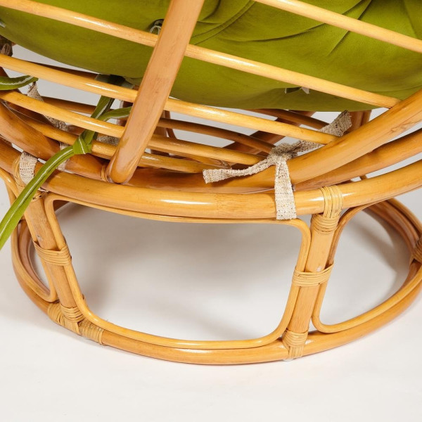Кресло из ротанга «Папасан» (Papasan 23/01 Honey мёд) + Подушка (флок олива) фото № 6