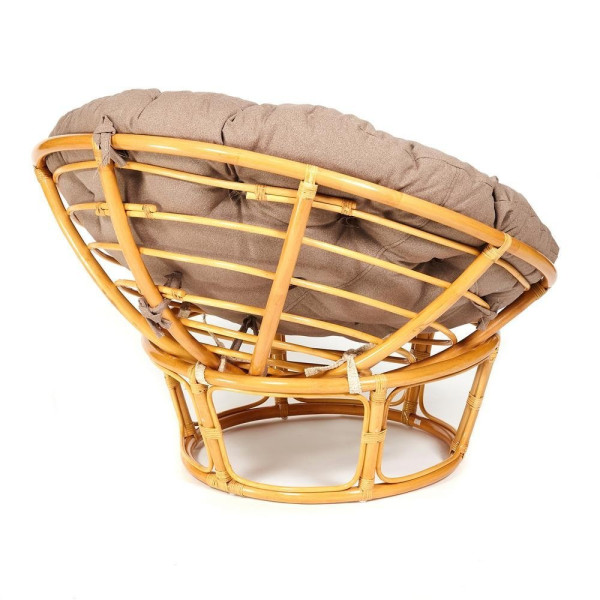 Кресло из ротанга «Папасан» (Papasan 23/01 Honey мёд) + Подушка (экошерсть коричневая) фото № 2