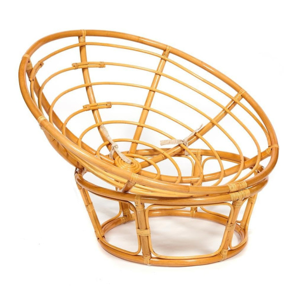 Кресло из ротанга «Папасан» (Papasan 23/01 Honey мёд) + Подушка (экошерсть коричневая) фото № 6