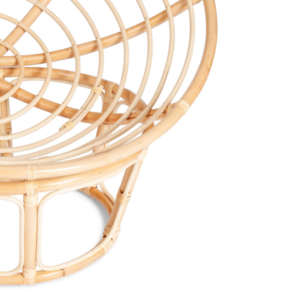 Кресло из ротанга «Папасан» (Papasan 23/01 Natural натуральный) + Подушка (экошерсть коричневая) фото № 12