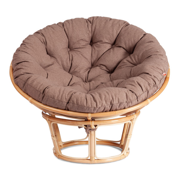 Кресло из ротанга «Папасан» (Papasan 23/01 Natural натуральный) + Подушка (экошерсть коричневая) фото № 5