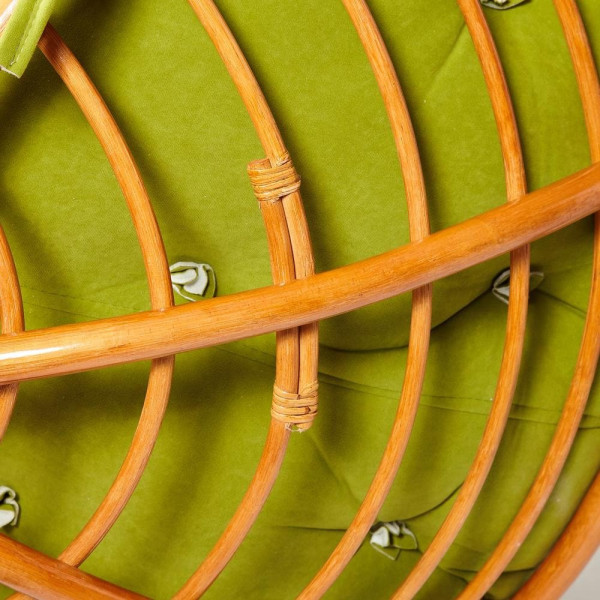 Кресло из ротанга «Папасан» (Papasan 23/01 Cognac коньяк) + Подушка (флок олива) фото № 4