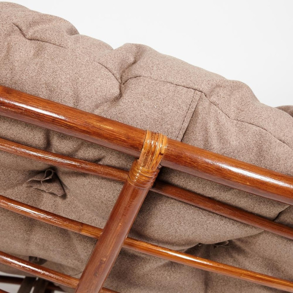 Кресло из ротанга «Папасан» (Papasan 23/01 Pecan орех) + Подушка (экошерсть коричневая) фото № 3