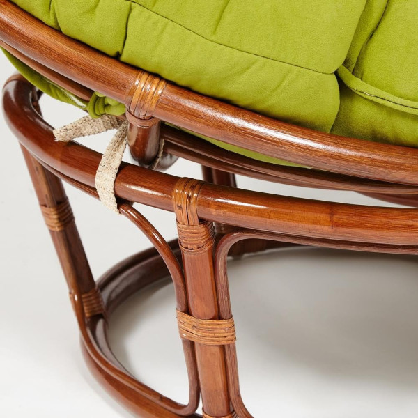 Кресло из ротанга «Папасан» (Papasan 23/01 Pecan орех) + Подушка (флок олива) фото № 5