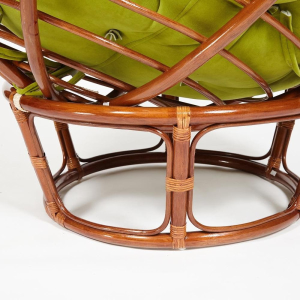Кресло из ротанга «Папасан» (Papasan 23/01 Pecan орех) + Подушка (флок олива) фото № 9